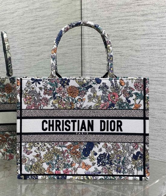 Christian Dior CD Floral Tote Bag with Butterfly Garden 19259