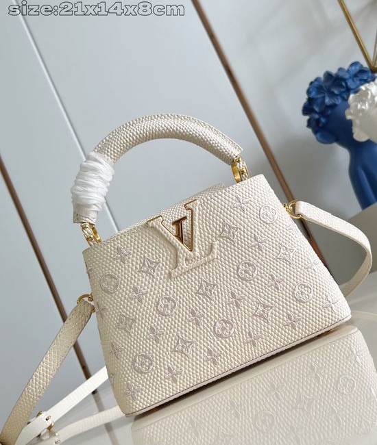 Louis Vuitton LV Capucines Mini Lizard Embossed Handbag M48865