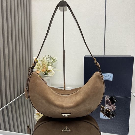 Prada Suede Hobo Shoulder Bag 1BC255