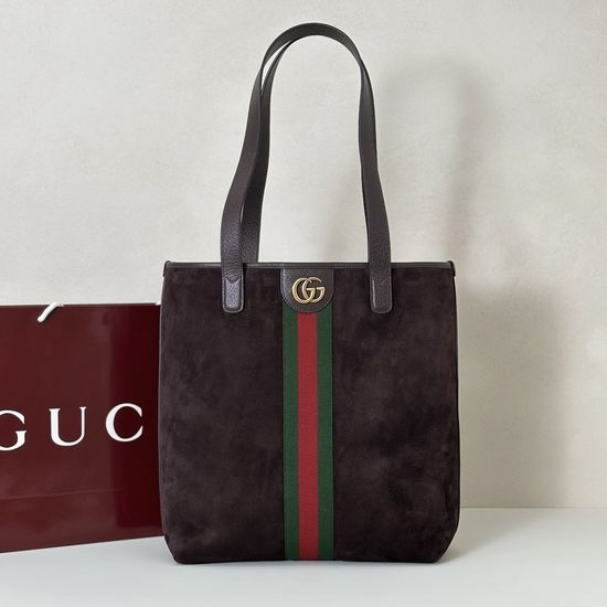 Gucci Large Bag Coffee Velvet Leather 834465