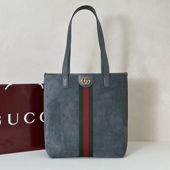 Gucci Large Bag Gray Velvet Leather 834465