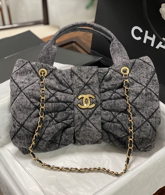 Chanel Bow Denim Lambskin Handbag AS5851 AS5849