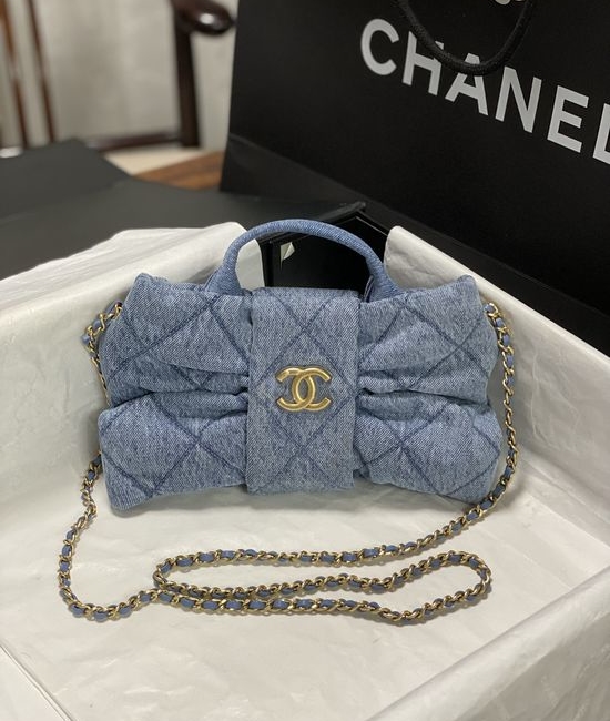 Chanel Bow Denim Lambskin Handbag AS5851 AS5849