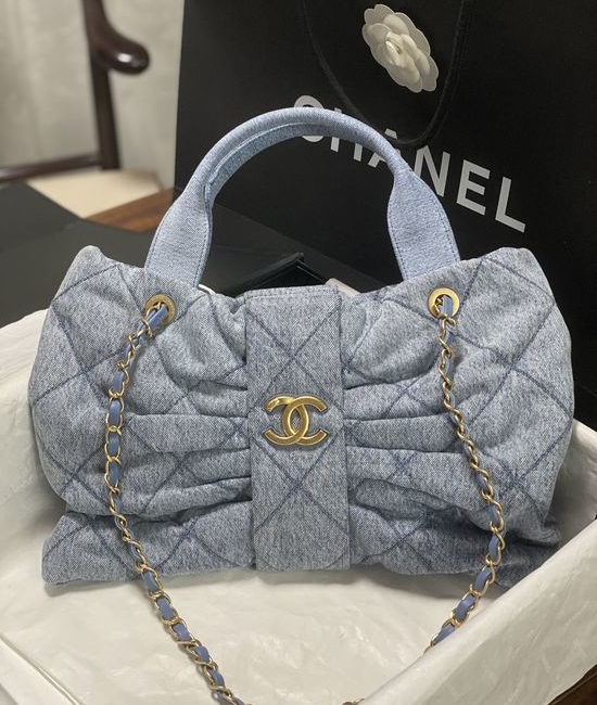 Chanel Bow Denim Lambskin Handbag AS5851 AS5849