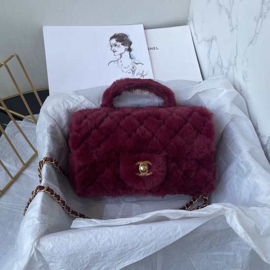 Chanel Mini CF Handle Bag Classic Quilted Chain Accent AS2431
