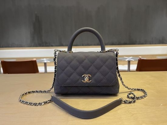 Chanel Coco Handle Small Caviar Leather Flap Bag AS2215