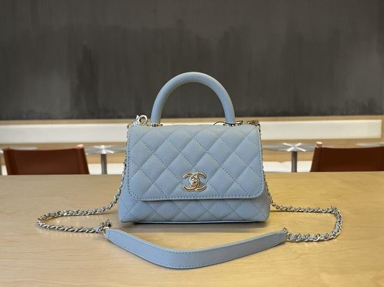 Chanel Coco Handle Caviar Leather Flap Bag AS2215