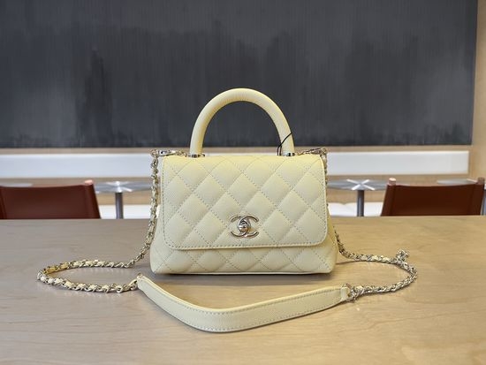 Chanel Coco Handle Caviar Leather Flap Bag AS2215