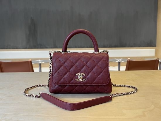 Chanel Coco Handle Caviar Leather Flap Bag AS2215