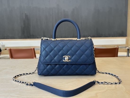 Chanel Coco Handle Handbag Caviar Leather 92990