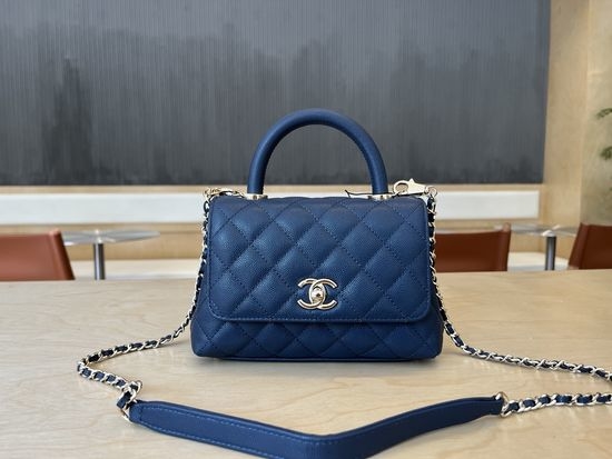 Chanel Coco Handle Handbag Caviar Leather AS2215