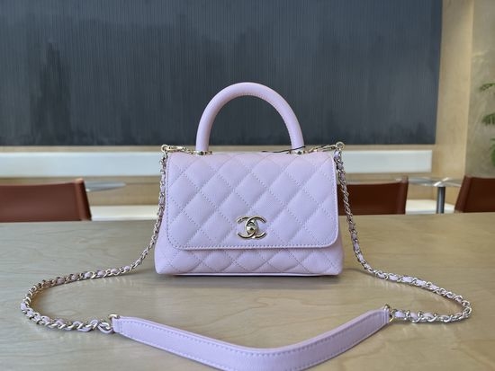 Chanel Coco Handle Handbag Caviar Leather AS2215
