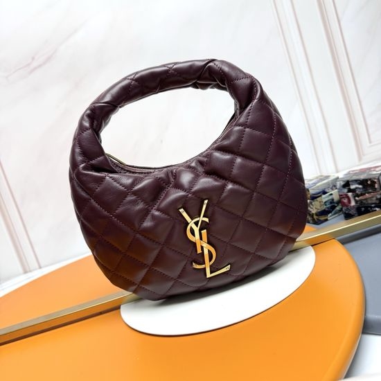 Yves Saint Laurent YSL Icare Baby Burgundy Lambskin Bag 851689