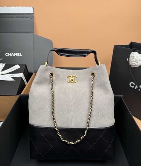 Chanel Hobo Quilted Suede Leather Vertical Bag 5635