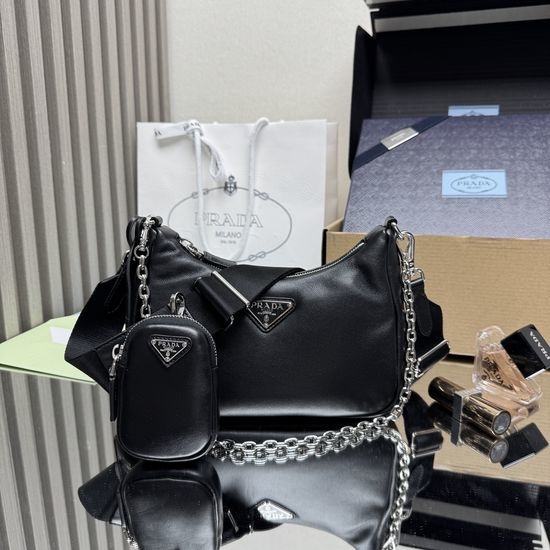 Prada 3-in-1 Lambskin Shoulder Bag 1BH204