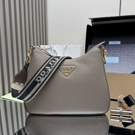Prada Large Shoulder Bag Deerskin Grain Cowhide 1BC178