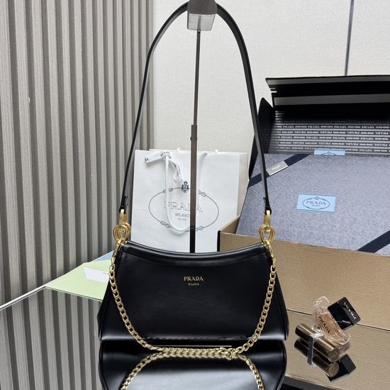 Prada Chain Leather Shoulder Bag With Double Straps 1BC261