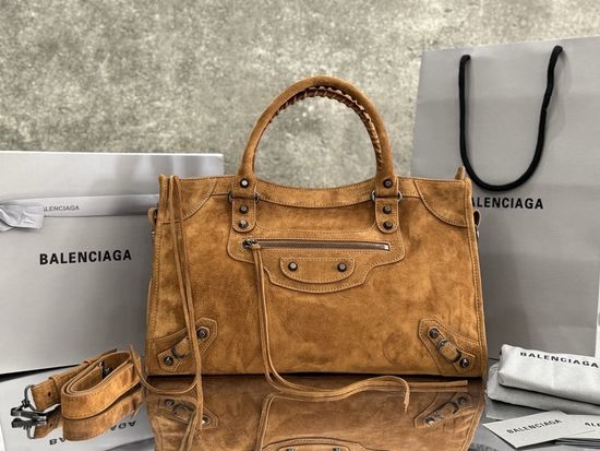 Balenciaga Suede Medium Brown Motorcycle Bag 823058