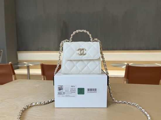 Chanel Grained Calfskin Top Handle Bag A96183
