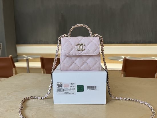 Chanel Grained Calfskin Top Handle Bag A96183