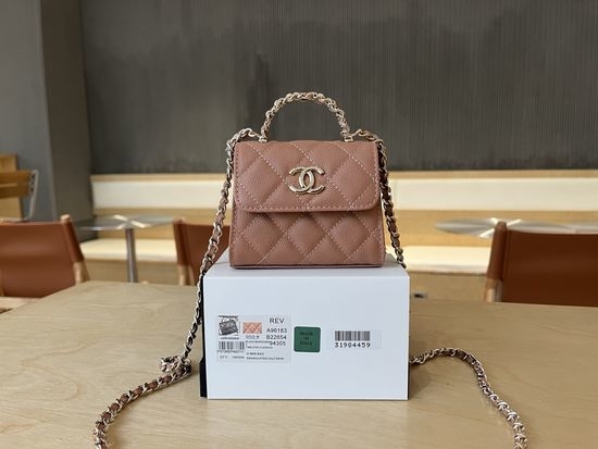 Chanel Grained Calfskin Top Handle Bag A96183