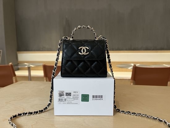 Chanel Grained Calfskin Top Handle Bag A96183