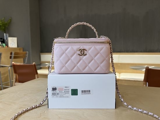 Chanel Grained Leather Top Handle Bag A96182
