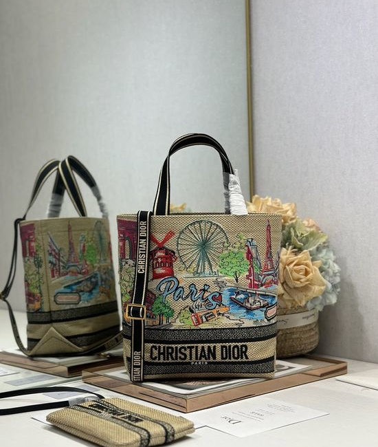 Christian Dior CD City Postcard Small Paris Tote 9214