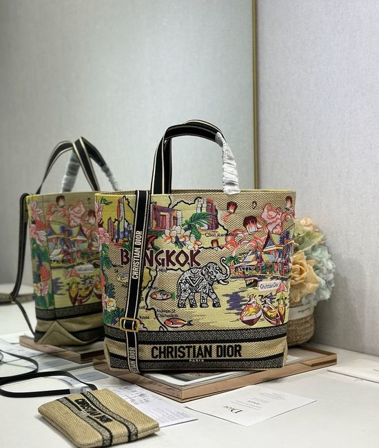Christian Dior CD City Postcard Large Bangkok Tote 9211