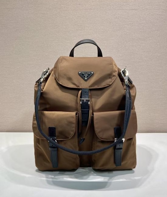 Prada Re-Nylon Golden Coffee Backpack 2VZ110A