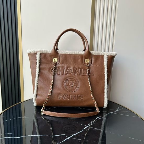 Chanel Travel Shopping Tote Embossed Logo 3257