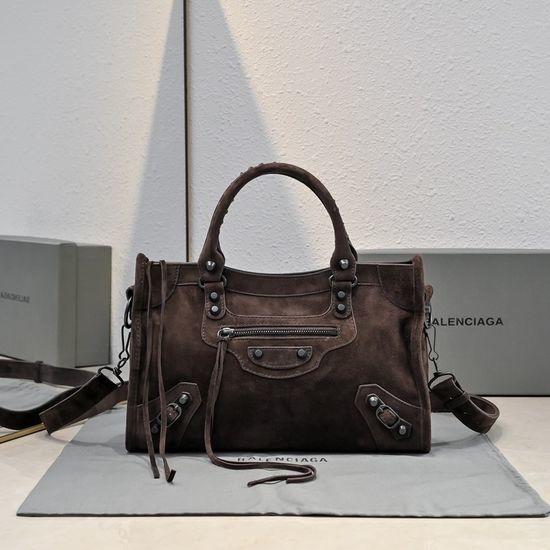 Balenciaga Motorcycle Retro Textured Handbag 9087