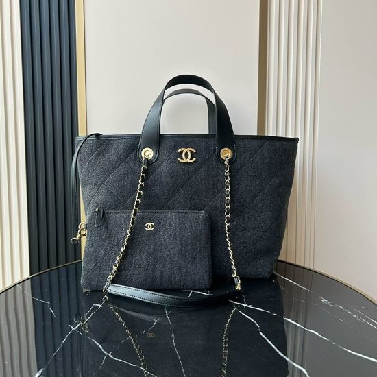 Chanel Cotton Denim Spacious Shopping Bag AS6007