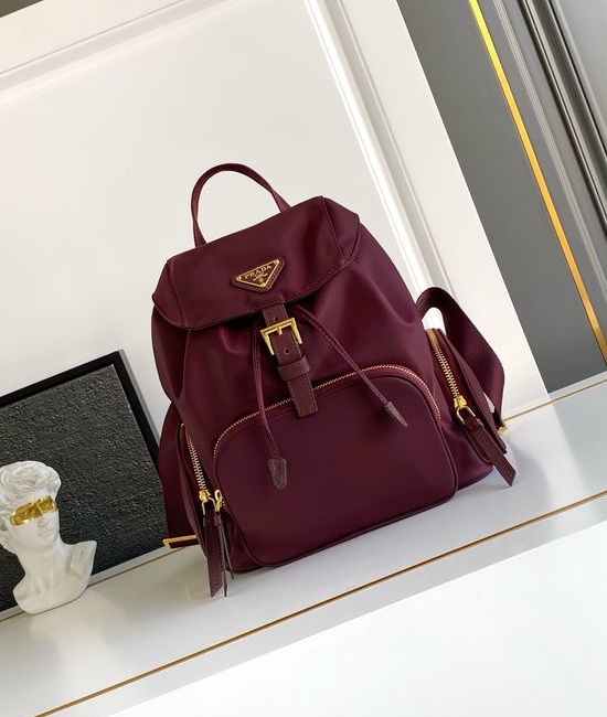 Prada Nylon Drawstring Casual Backpack 1BZ081