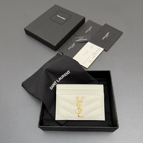 Yves Saint Laurent YSL Matelasse Grain Leather Card Holder 423291