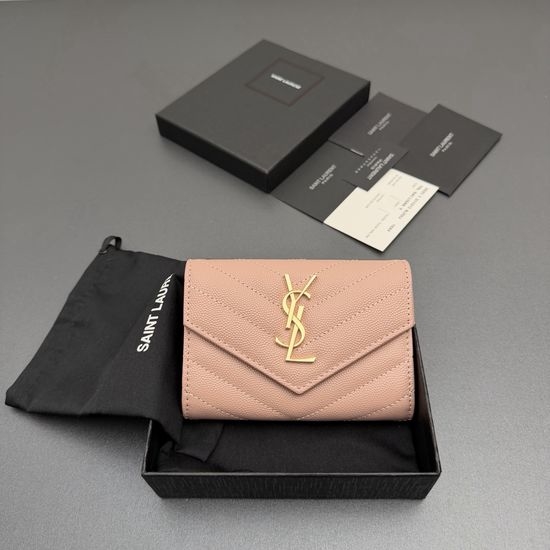 Yves Saint Laurent YSL Matelasse Grain Leather Envelope Wallet 414404