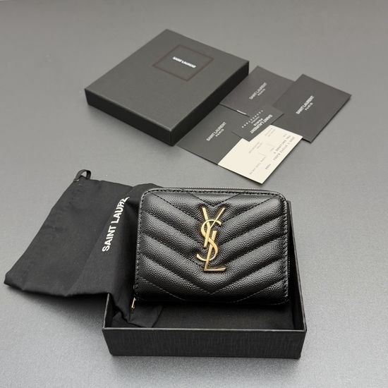 Yves Saint Laurent YSL Matelasse Grain Leather Wallet 403723