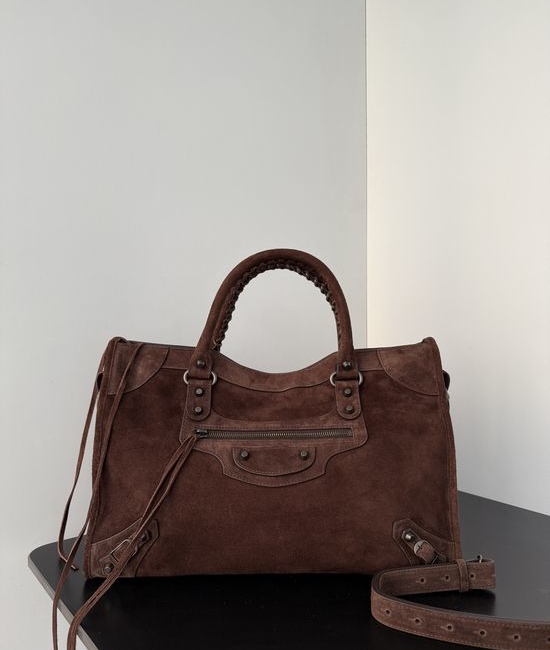 Balenciaga Motorcycle Bag Vintage Brown Suede 823058