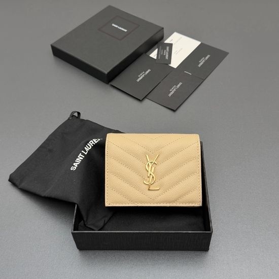 Yves Saint Laurent YSL Matelasse Grain Leather Card Holder 530841