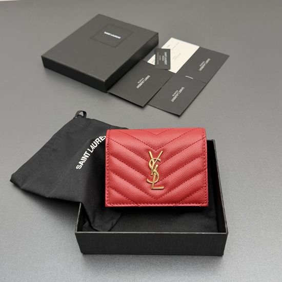 Yves Saint Laurent YSL Matelasse Grain Leather Card Holder 530841