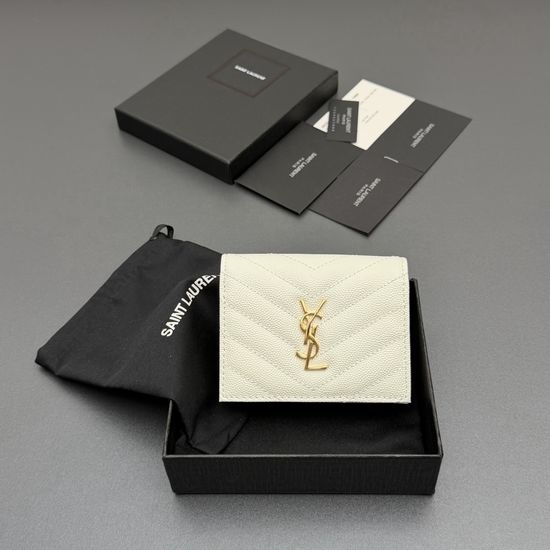 Yves Saint Laurent YSL Matelasse Grain Leather Card Holder 530841