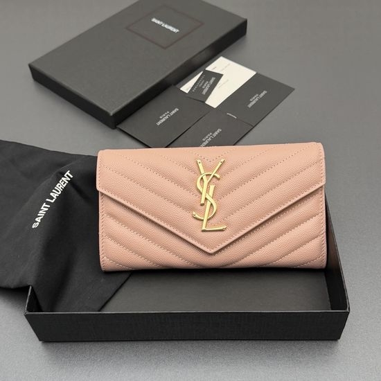 Yves Saint Laurent YSL Matelasse Grain Leather Wallet 372264