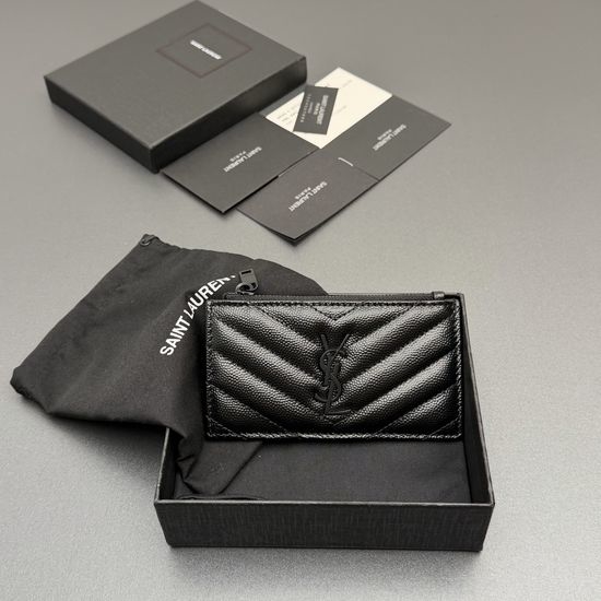 Yves Saint Laurent YSL Matelasse Leather Card Holder 607915