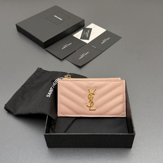Yves Saint Laurent YSL Matelasse Leather Card Holder 607915