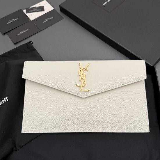 Yves Saint Laurent YSL Uptown Grain Leather Clutch 565739