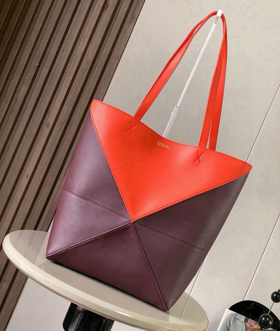 Loewe Puzzle Fold Shiny Cowhide Tote Bag 9029