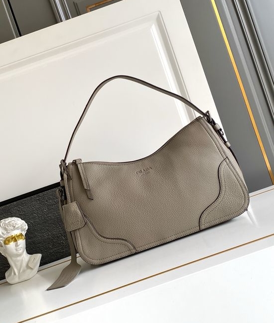 Prada Aimee Textured Leather Hobo Bag 1BC280