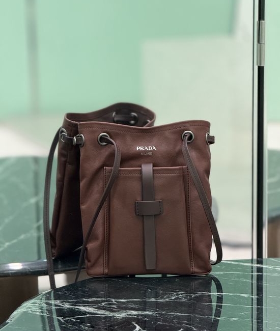Prada Calfskin Tote Bag With Decorative Buckle 1BH288