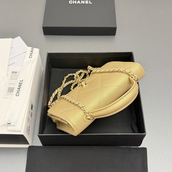 Chanel WOC Large Quilted Chain Bag Gold Tone AP4931