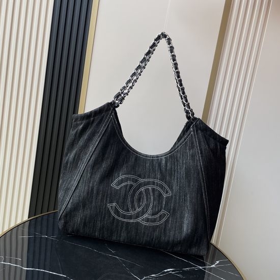 Chanel Vintage Denim Tote Chain Bag AS2138